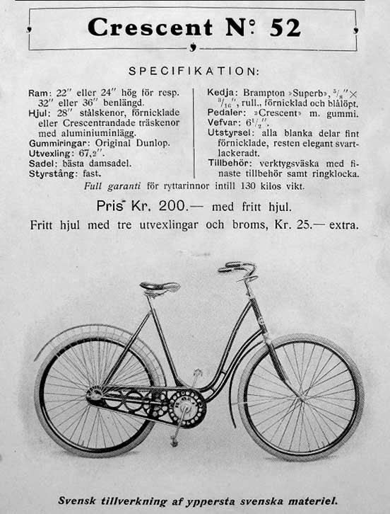 Crescent damcykel modell 52