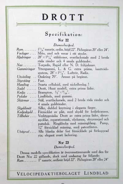 Drott 1924 specifikation